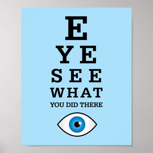 Poster Drôle Optométrie Pun Oeil Voir (Devant)