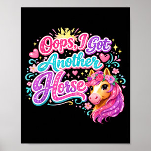 Poster Drôle oups j'ai un autre cheval