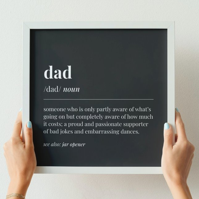Poster Drôle Papa Définition Noir (Créateur téléchargé)