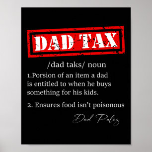 Poster Drôle Papa fiscale Définition Sarcastique Fête des