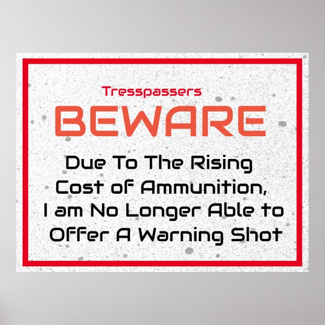 Poster drôle pas de citations d'intrusion Signer (Devant)