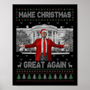 Poster Drôle Père Noël Trump Rendre sa grandeur à Noël