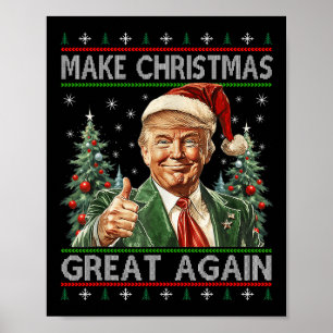 Poster Drôle Père Noël Trump Rendre sa grandeur à Noël