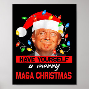 Poster Drôle Père Noël Trump S'Est Joyeux Noël