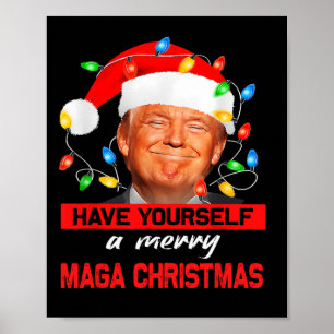 Poster Drôle Père Noël Trump S'Est Joyeux Noël