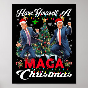 Poster Drôle Père Noël Trump S'Est Joyeux Noël