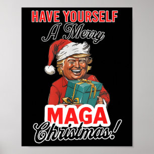 Poster Drôle Père Noël Trump S'Est Joyeux Noël