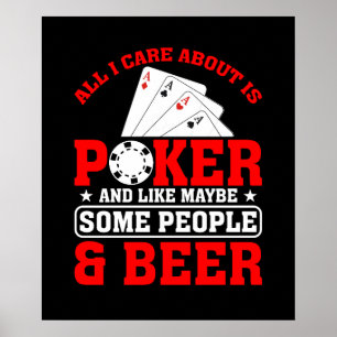 Poster Drôle poker gens bière mot art