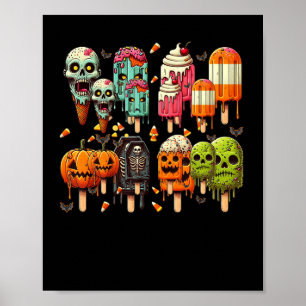 Poster Drôle Popsicle été Horreur Halloween IceCream Su