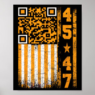 Poster Drôle Qr Scan Me Président Trump 4547 Trump Danse