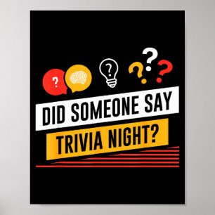 Poster Drôle Quelqu'un a dit Soirée Quiz _ Quiz de Pub _ 