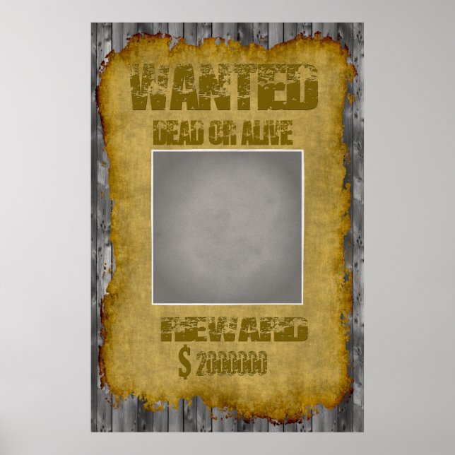 Poster drôle Recherché mort ou vivant (Devant)