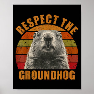 Poster Drôle Rétro Vintage Jour de la marmotte 2025 Respe