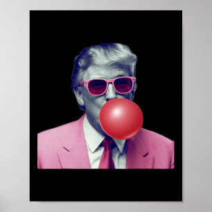 Poster Drôle rose Donald Trump Bubble Gum Yum Tee