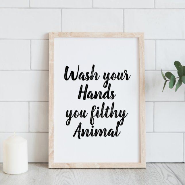 Poster Drôle | Salle de bain Lavez-vous les mains vous sa (Créateur téléchargé)