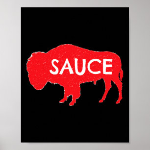 Poster Drôle Sauce Buffalo Graphiste Ailes Chaudes Épicée