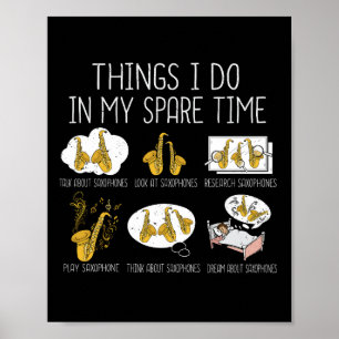 Poster Drôle Saxophone Lecteur Cadeaux Hommes Jazz Musiqu