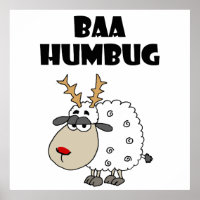 Drôle Sheep Bah Humbug Christmas Pun Cartoon
