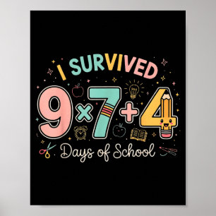 Poster Drôle Six Sept 67 Jours D'école Mème Math Enseigna