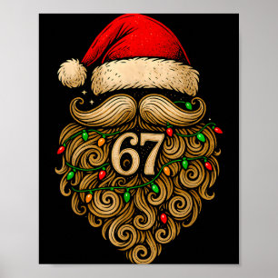 Poster Drôle Six Sept 6 7 Mème Barbe de Père Noël Noël Ho