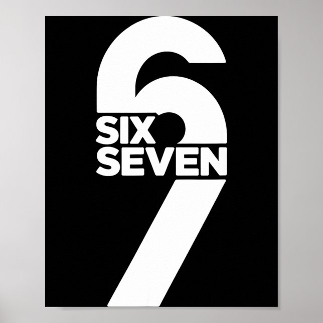 Poster Drôle Six Sept 6 7 Meme Dire Génération Alpha Argo (Devant)
