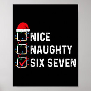 Poster Drôle Six Sept Mème 67 Liste de Noël Nice Mauvais