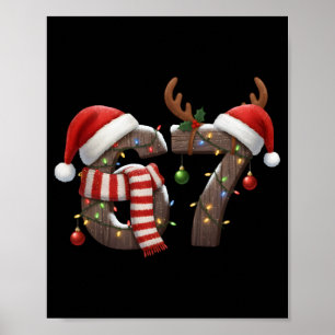 Poster Drôle Six Sept Mème 6-7 Noël 67 Lumières de Noël