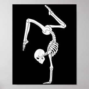 Poster Drôle Skeleton Gymnastique Halloween Costume Soky 