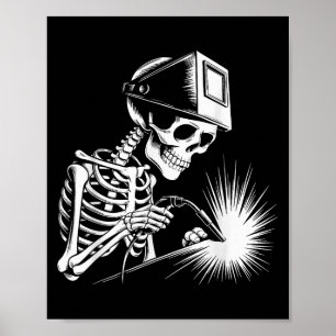 Poster Drôle Skeleton Welvers Éffrayant Halloween Wel