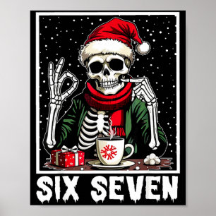 Poster Drôle squelette de 67 mème 67 Noël femmes de vacan