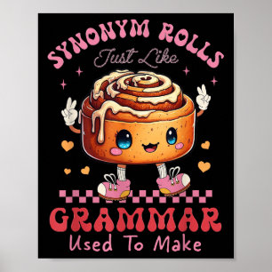 Poster Drôle Synonyme Rolls Blague Cinnamon Rolls Grammar