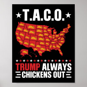 Poster Drôle T.a.c.o Trump Toujours Se Défile Taco Usa M