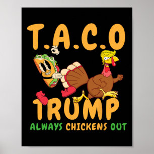 Poster Drôle Taco Trump Toujours Abandonne T.a.c.o _2 