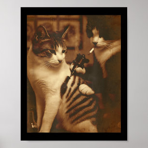 Poster Drôle Tatouage Chat Mème Enked Kitty Humour Pour C