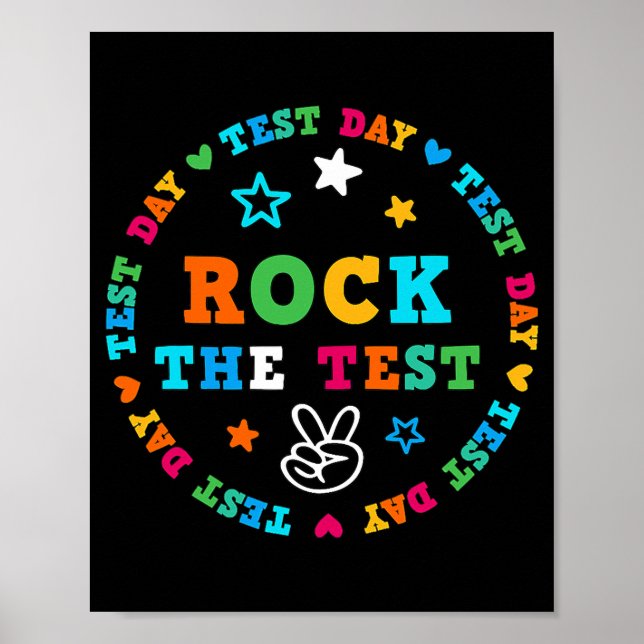 Poster Drôle Test STAAR Day Rock L'enseignant de test (Devant)