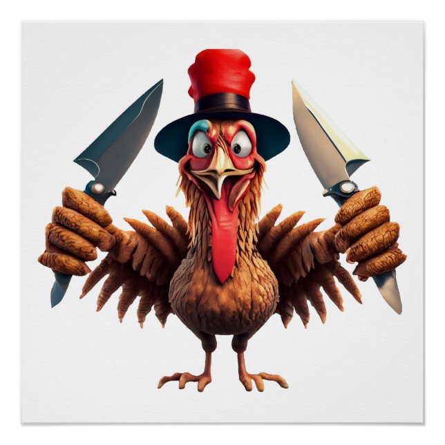 Poster Drôle Thanksgiving Turquie Revenge - Noël (Devant)