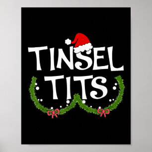 Poster Drôle Tinsel jumelé Jingle Couples de Noël