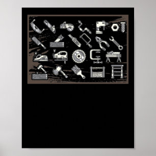 Poster Drôle travail du bois père père charpentier