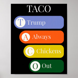 Poster Drôle Trump abandonne toujours poulet échange Taco