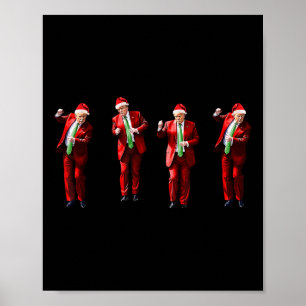 Poster Drôle Trump Danse Santa Claus Noël Noël Noël Noël 