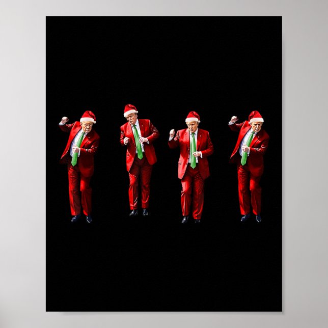 Poster Drôle Trump Danse Santa Claus Noël Noël Noël Noël  (Devant)