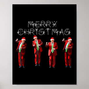 Poster Drôle Trump Danse Santa Claus Noël Noël Noël Noël 