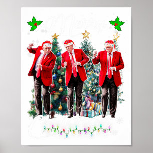 Poster Drôle Trump Danse Santa Claus Noël Noël Noël Noël 