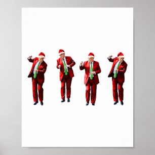 Poster Drôle Trump Danse Santa Claus Noël Noël Noël Noël 