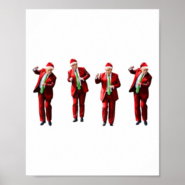 Poster Drôle Trump Danse Santa Claus Noël Noël Noël Noël  (Devant)
