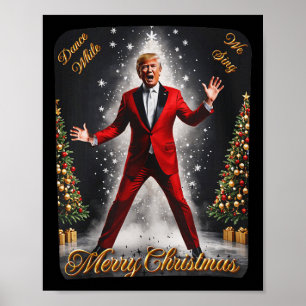 Poster Drôle Trump Danse Santa Claus Noël Noël Noël Noël 