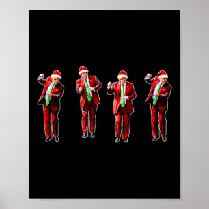 Poster Drôle Trump Danse Santa Claus Noël Noël Noël Noël 