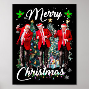 Poster Drôle Trump Danse Santa Claus Noël Noël Noël Noël 