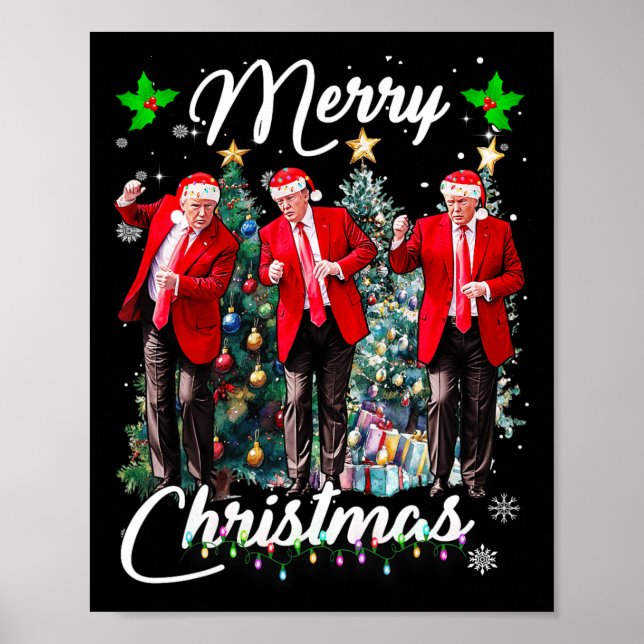 Poster Drôle Trump Danse Santa Claus Noël Noël Noël Noël  (Devant)