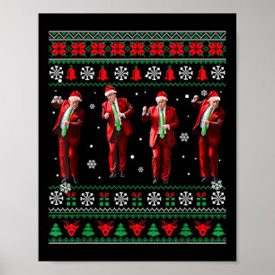 Poster Drôle Trump Danse Santa Claus Noël Noël Noël Noël 